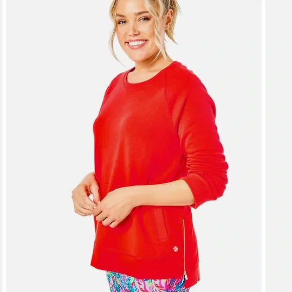Lilly pulitzer beach comber pullover sweater sweatshirt Ruby red
